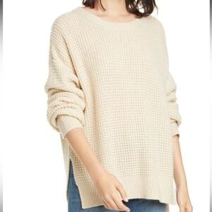 JENNI KAYNE Cameau Seattle Wool & Camel Hair Blend Crewneck Sweater In Wheat S